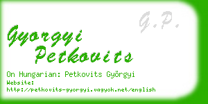 gyorgyi petkovits business card