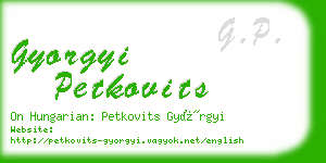 gyorgyi petkovits business card